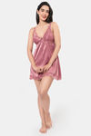 Amante Polyester Elastane Babydoll - Purple — thumbnail 5